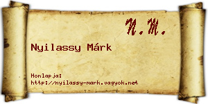 Nyilassy Márk névjegykártya