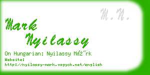 mark nyilassy business card